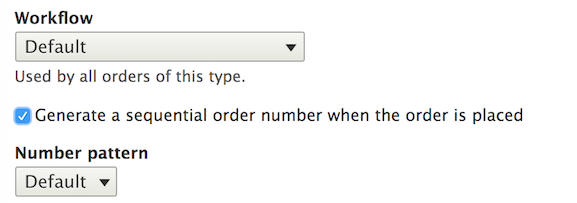 Number pattern selector on the order type