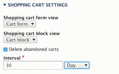 Cart settings (order type)