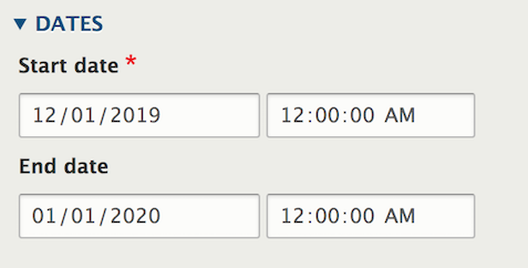 Promotion start/end dates