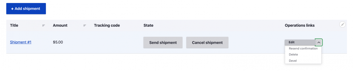 Resend shipment confirmation link