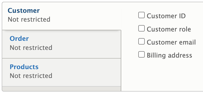 Commerce Core customer conditions