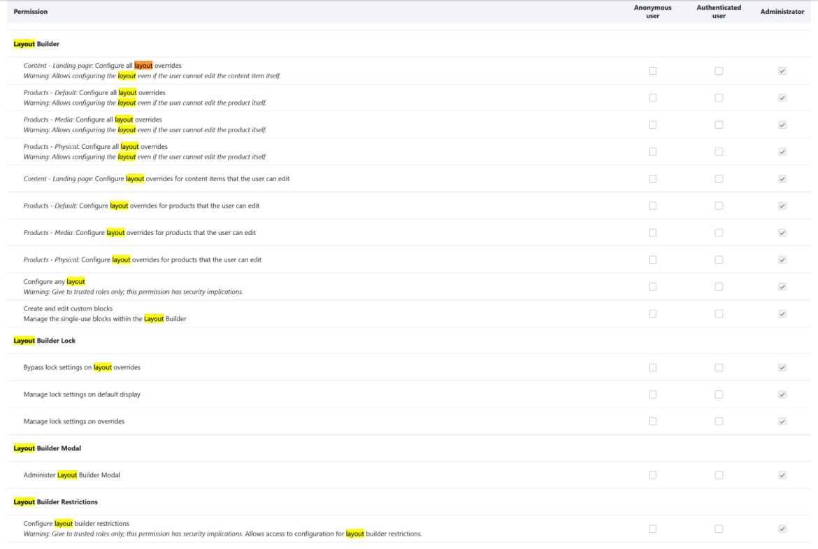 Choose who can do what in layout builder with powerful permissions