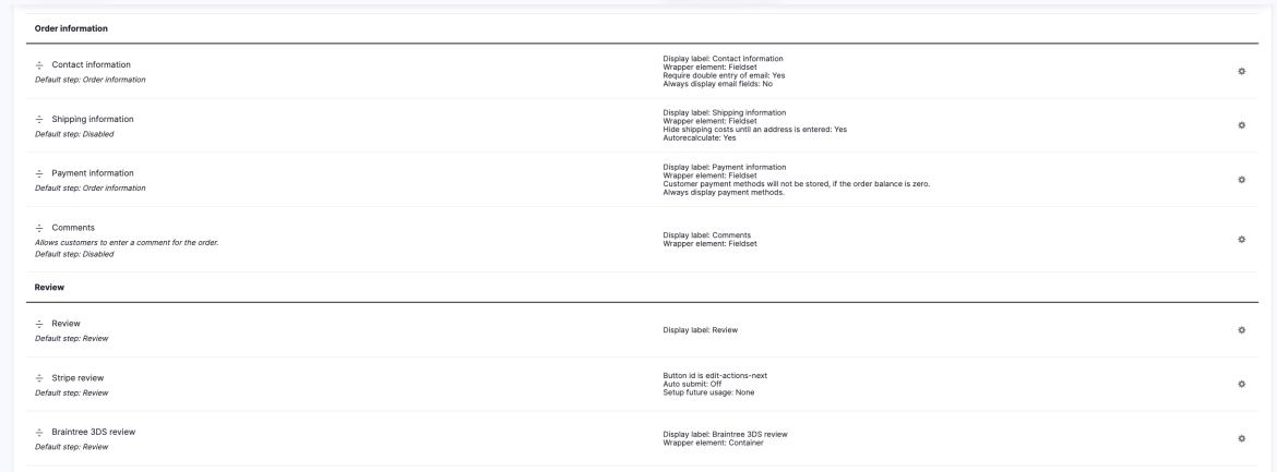 New checkout panes administration interface with new descriptions