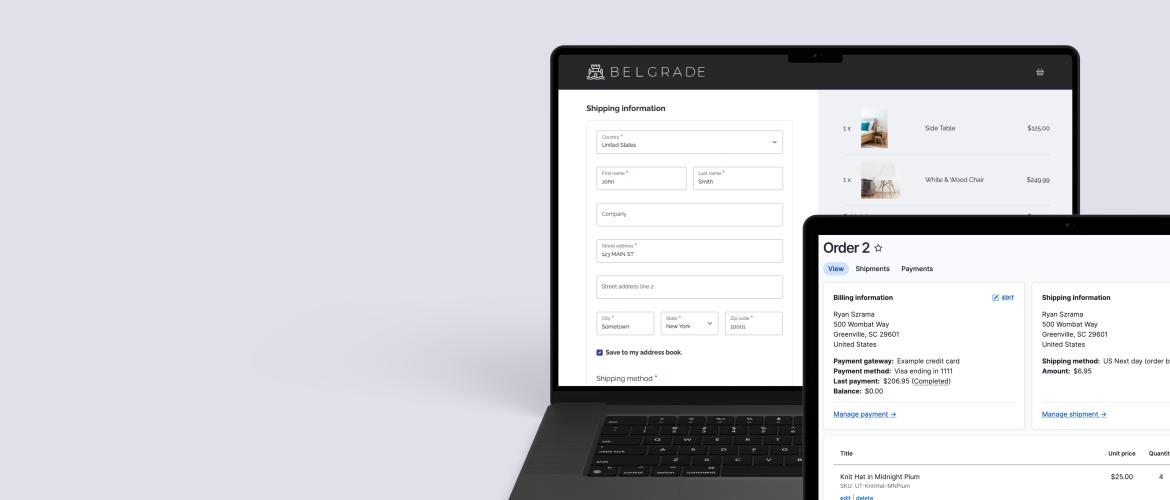 Drupal Commerce website and OMS graphic