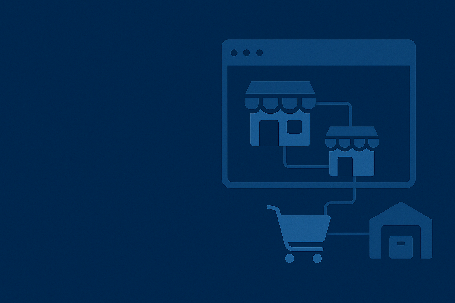 Multiple ecommerce storefront connected to the same backend, background graphics