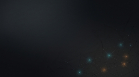 Dark ambient pattern with colored, connected dots in the lower right corner